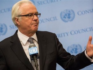 Den russiske ambassadør til i FN Vitaly Churkin: <br>Operationer imod ISIS er ulovlige, med mindre <br>FN’s Sikkerhedsråd godkender det