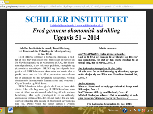 Schiller Instituttets Ugeavis 51 – 2014