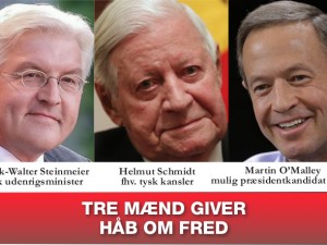 Nyhedsorientering marts: <br>Tre mænd giver håb om fred