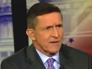 Fhv. chef for det amerikanske Forsvarets Efterretningstjeneste general Flynn <br>håner Obamas udtalelse om, at Putin gik ind i Syrien af svaghed