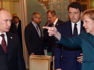 Vil kansler Merkel gå med til bankredning for Italiens Renzi for at redde euroen? <br>LaRouche opfordrer i stedet Tyskland til at samarbejde med Putin