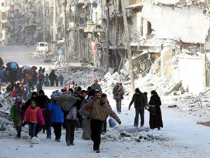 Russisk minerydningshold og felthospital på vej til Aleppo