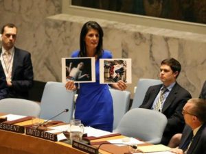 USA’s FN-ambassadør Nikki Haley afslører sandheden: <br>Løgnene om Syrien er rettet mod Rusland