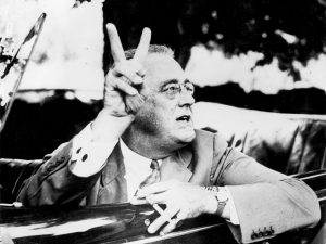 Franklin Roosevelt i 1940: Columbus’ opdagelse markerer <br>’En ny begyndelse i menneskets march mod fremskridt’
